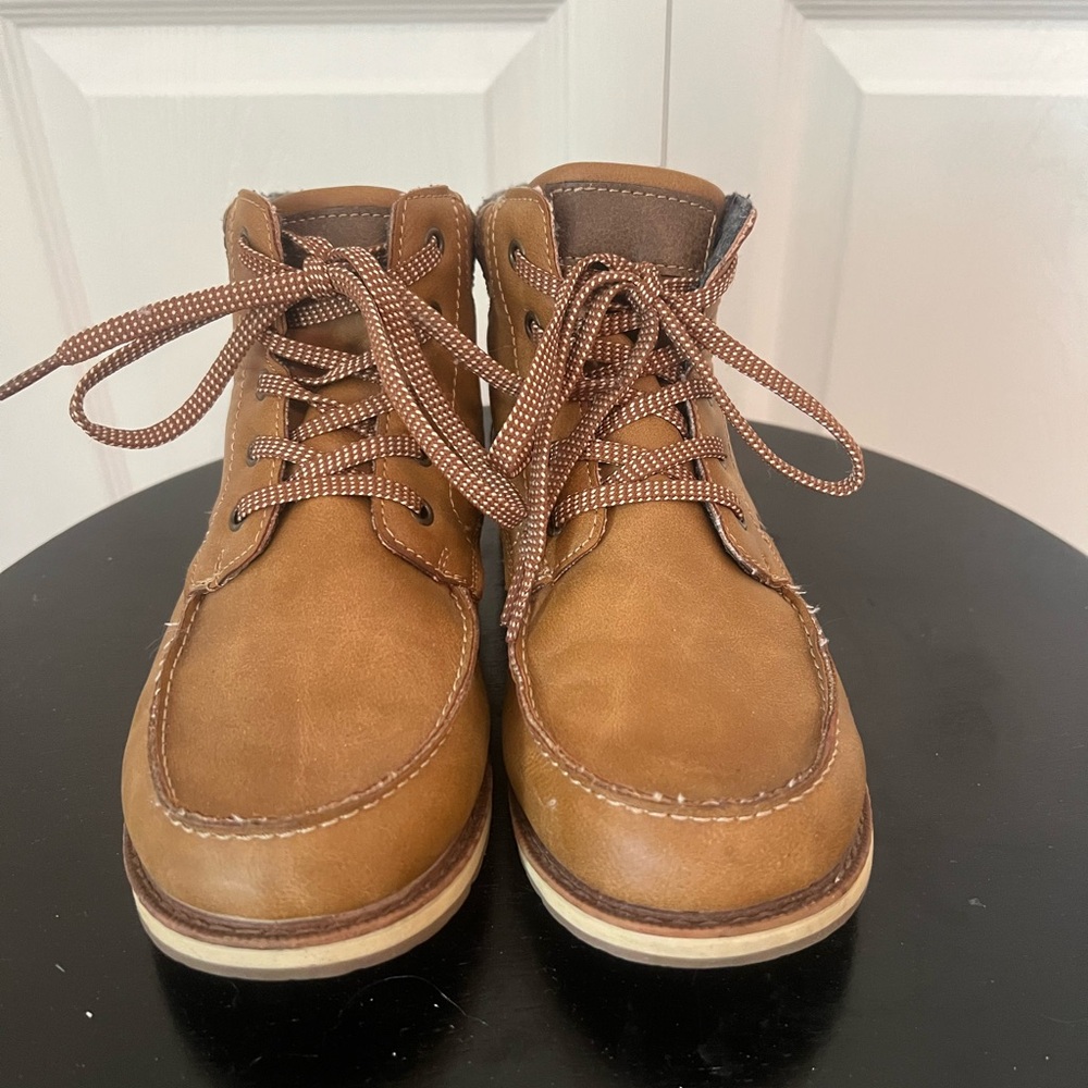 Chaser Brown Ankle Boots with Moc-Toe Stitching